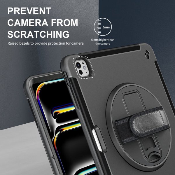 4smarts iPad Pro 13 (M4/M5) Suojakuori Rugged Case Grip Musta