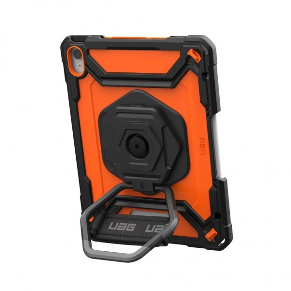 Urban Armor Gear (UAG) iPad 10.9 (10. sukupolvi)/iPad 11 (A16) Plasma Kickstand & Handstrap -suojakotelo, oranssi-musta