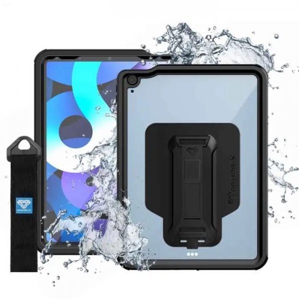 Armor-X iPad Air 10.9 (gen 4/5) Kuori Waterproof case Musta Läpinäkyvä