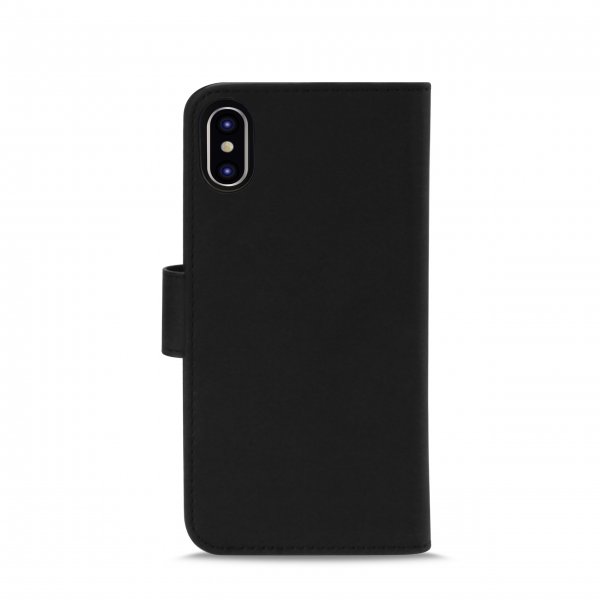 Puro iPhone X/iPhone Xs Lompakkokotelo Detachable 2 in 1 Musta