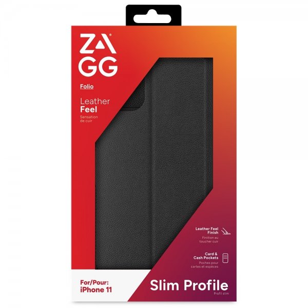 ZAGG iPhone 11 -kotelo Folio, musta