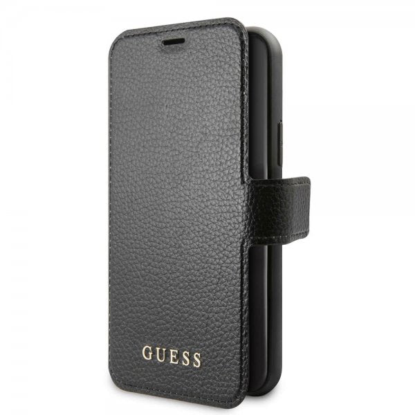 Guess iPhone 11 -kotelo, nahkakuviointi, musta