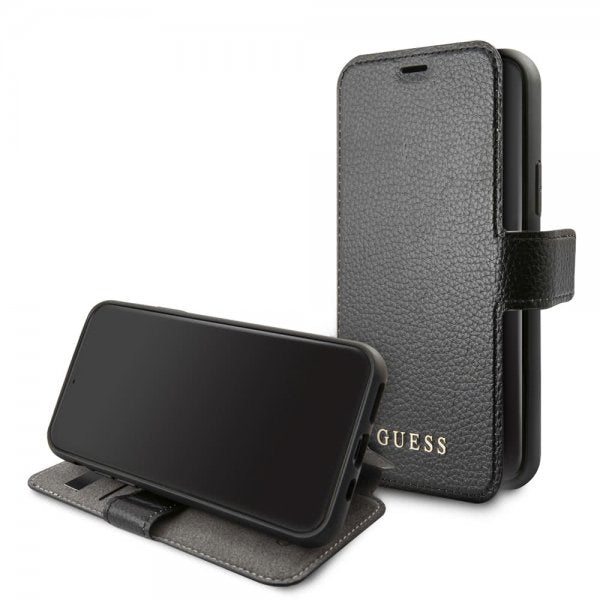 Guess iPhone 11 -kotelo, nahkakuviointi, musta