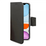Celly iPhone 11 -kotelo Wally Wallet Case, musta