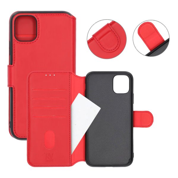 Rvelon iPhone 11 Kotelo Taitettava Korttipaikka Punainen