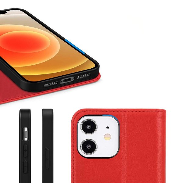 Rvelon iPhone 11 -kotelo, aitoa nahkaa, punainen