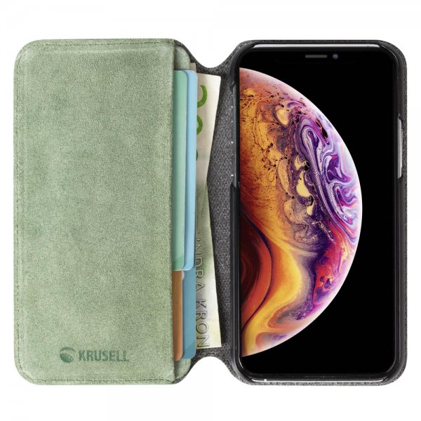 Krusell iPhone 11 Pro -kotelo Broby PhoneWallet Olive