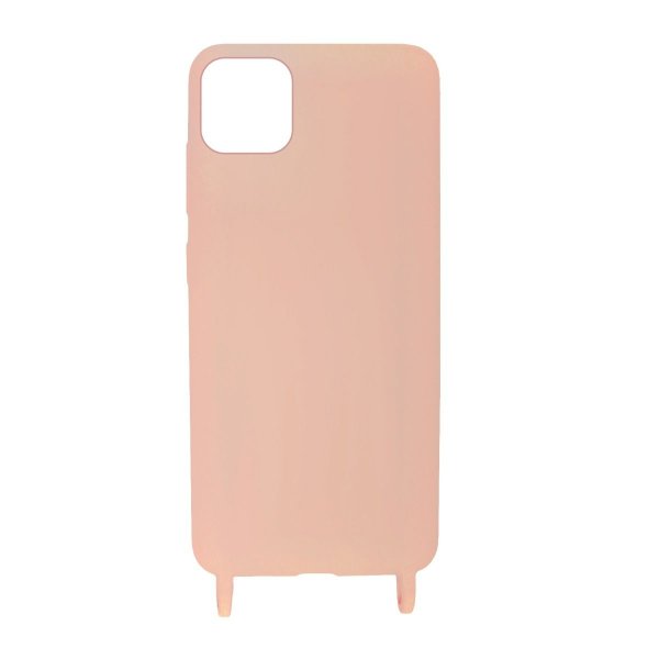 iPhone 11 Pro Max Kuori Silikoni kaulakorulla Vaaleanpunainen