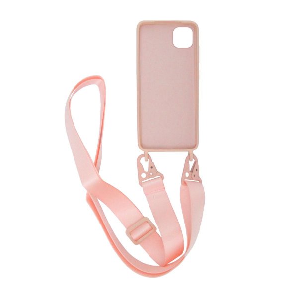 iPhone 11 Pro Max Kuori Silikoni kaulakorulla Vaaleanpunainen