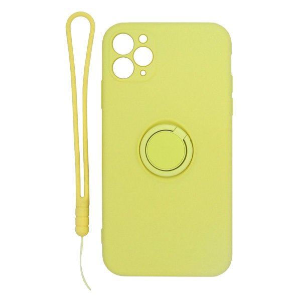 iPhone 11 Pro Max Silikonikuori Sormipidikkeellä, keltainen