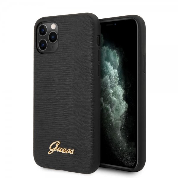 Guess iPhone 11 Pro Max kuori Lizard Musta