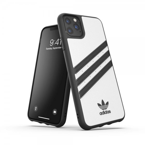 Adidas iPhone 11 Pro Max -kuori TAI 3 Stripes Snap Case PU FW19 Valkoinen Musta