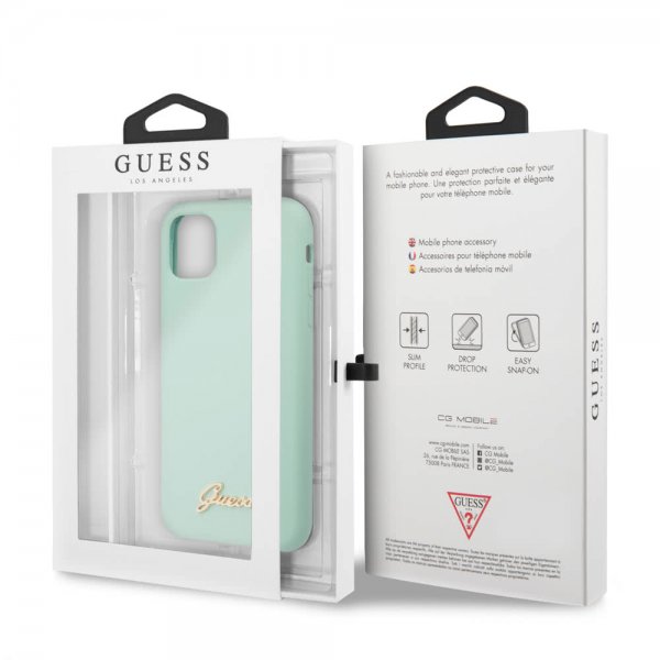 Guess iPhone 11 Pro Max -kuori silikoninen Vintage Green