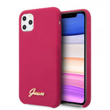 Guess iPhone 11 Pro Max Kuori Silikonisuoja Vintage Punainen