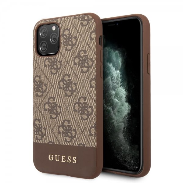 Guess iPhone 11 Pro Max Kuori Stripe Cover Ruskea