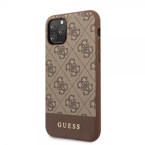 Guess iPhone 11 Pro Max Kuori Stripe Cover Ruskea