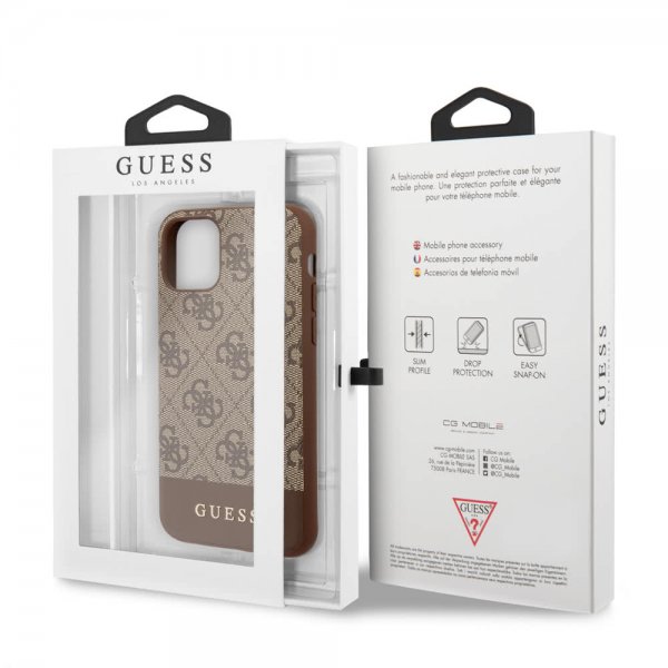 Guess iPhone 11 Pro Max Kuori Stripe Cover Ruskea