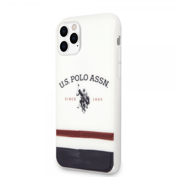 U.S. Polo iPhone 11 Pro Max -kuori, kolmivärinen valkoinen