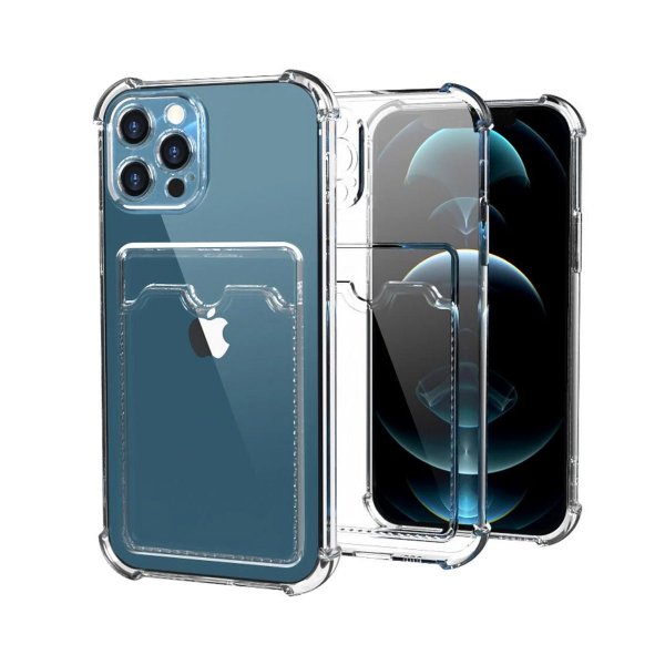 iPhone 11 Pro Max Kuoret Korttipidike Iskunkestävä Läpinäkyvä