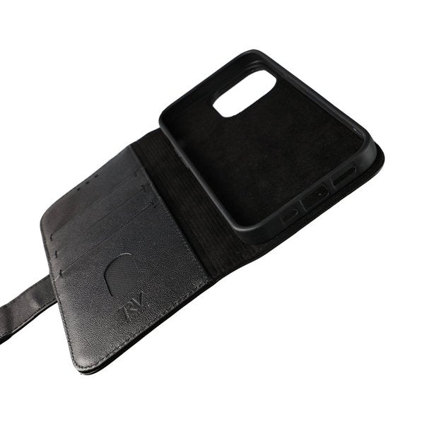 Rvelon iPhone 11 Pro -kotelo, aitoa nahkaa, musta