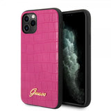 Guess iPhone 11 Pro Kuori Croco Pinkki