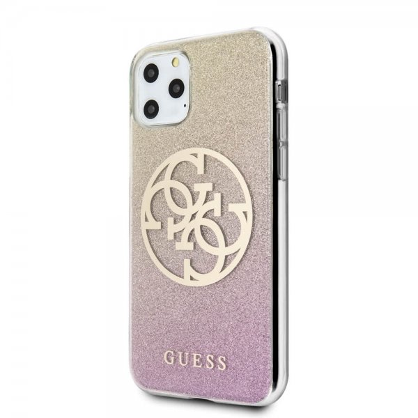 Guess iPhone 11 Pro Kuori Glitter Circle Ruusukulta