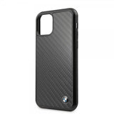 BMW iPhone 11 Pro Kuori Hiilikuitutekstuuri Musta