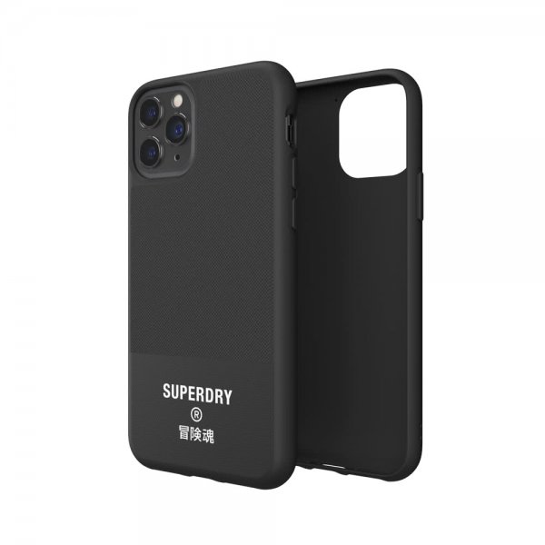 Superdry iPhone 11 Pro -suojakuori, muotoonvalettu, kangas, musta