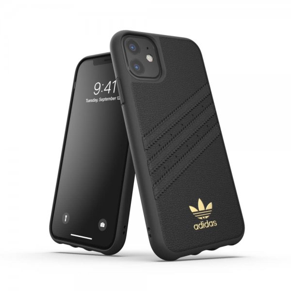 Adidas iPhone 11 -suojakuori OR 3 Stripes Snap Case Premium -korttipaikalla FW19 musta