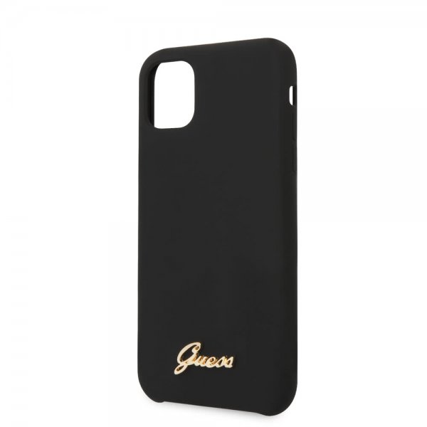 Guess iPhone 11 Pro Kuori Silikonikansi Vintage Musta