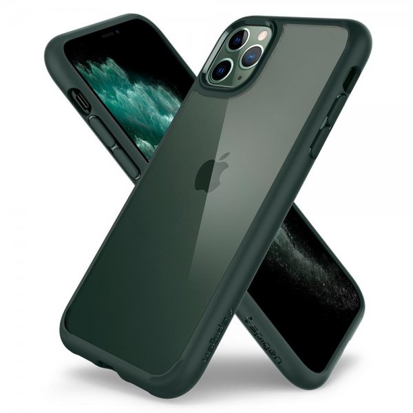 Spigen iPhone 11 Pro -kuori Ultra Hybrid Midnight Green