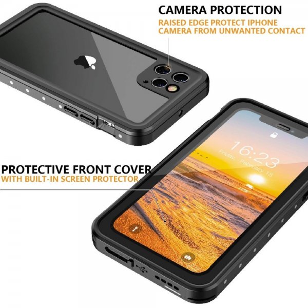 Redpepper iPhone 11 Pro -vedenkestävä IP68-suojakuori, musta