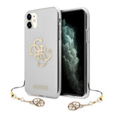 Guess iPhone 11 -kuori 4G Logo Kulta Läpinäkyvä