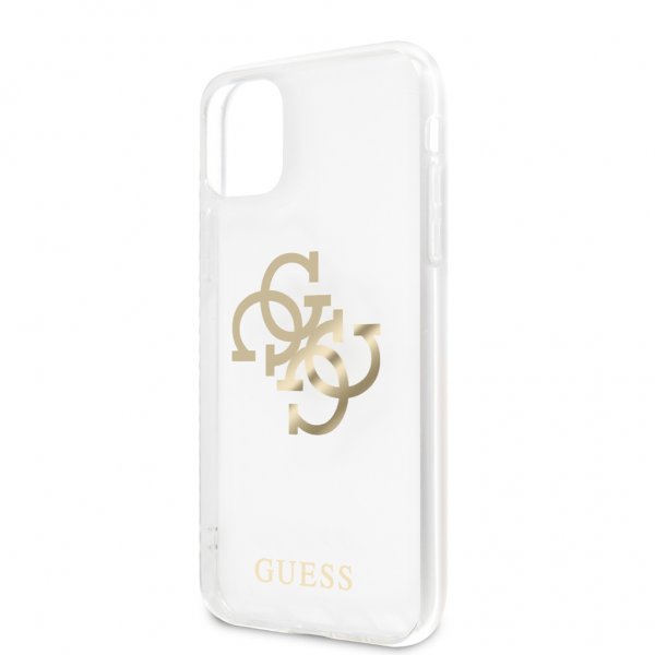 Guess iPhone 11 -kuori 4G Logo Kulta Läpinäkyvä