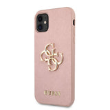 Guess iPhone 11 -kuori 4G Logo Saffiano Pinkki