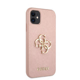 Guess iPhone 11 -kuori 4G Logo Saffiano Pinkki