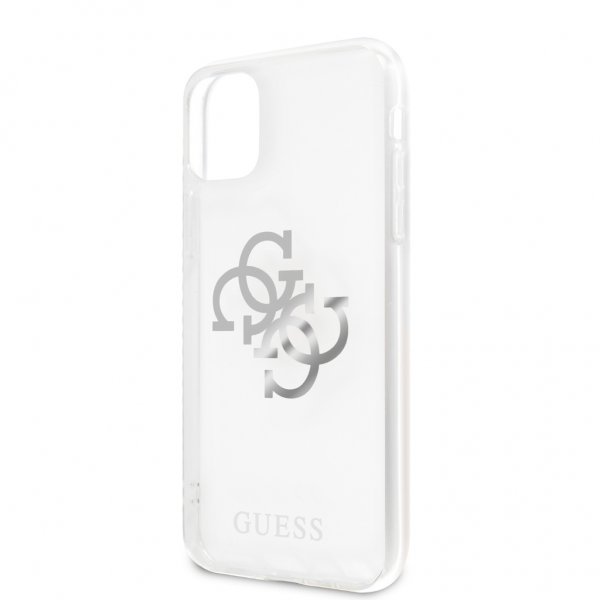 Guess iPhone 11 -kuori 4G Logo Silver Clear