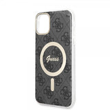 Guess iPhone 11 -kuoret 4G Pattern MagSafe, musta
