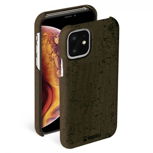 Krusell iPhone 11 -suojakuori Birka, tummanruskea