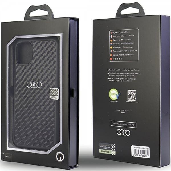 Audi iPhone 11 -suojakuori hiilikuitua, musta
