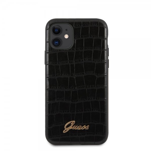 Guess iPhone 11 -suojakuori Croco, musta