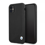 BMW iPhone 11 -suojakuori, kohokuvioidut raidat, musta