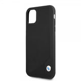 BMW iPhone 11 -suojakuori, kohokuvioidut raidat, musta