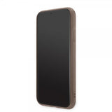 Guess iPhone 11 -suojakuori Double Cardslot Metal Triangle, ruskea
