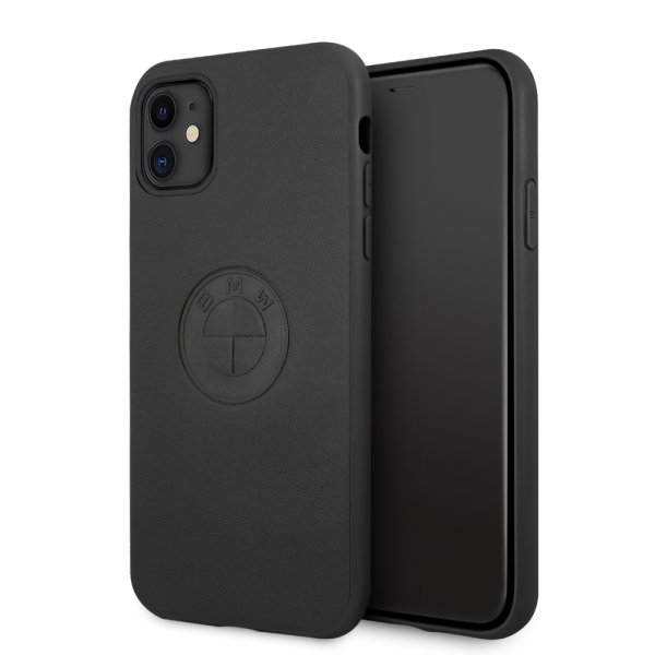 BMW iPhone 11 -suojakuori kohopainettu logo musta