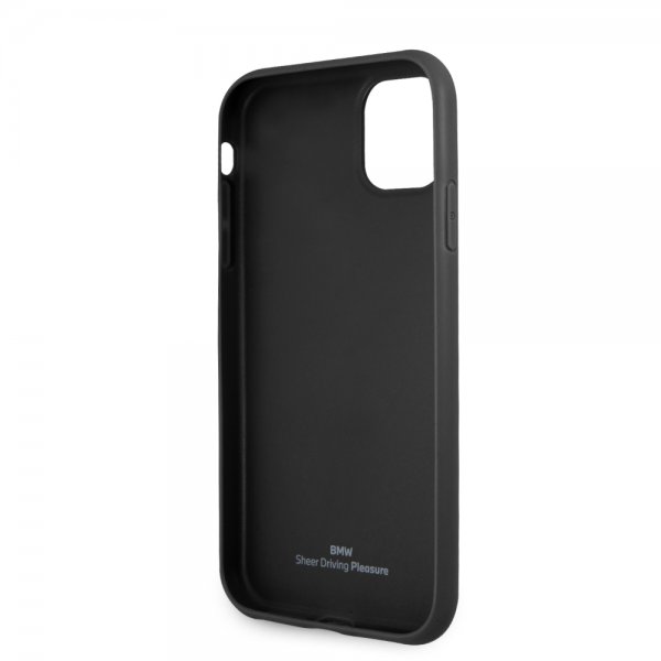BMW iPhone 11 -suojakuori kohopainettu logo musta