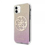 Guess iPhone 11 -suojakuori Glitter Circle Ruusukulta