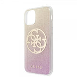 Guess iPhone 11 -suojakuori Glitter Circle Ruusukulta