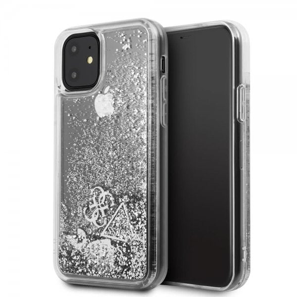 Guess iPhone 11 Kuoret Glitter Hearts Hopea