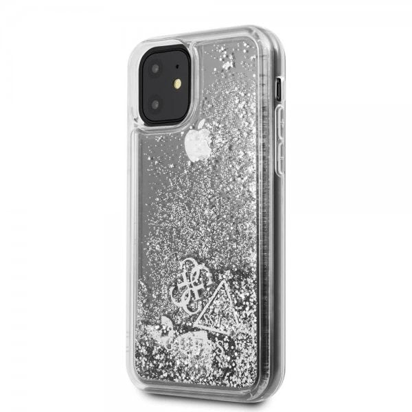 Guess iPhone 11 Kuoret Glitter Hearts Hopea